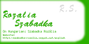 rozalia szabadka business card