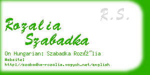 rozalia szabadka business card